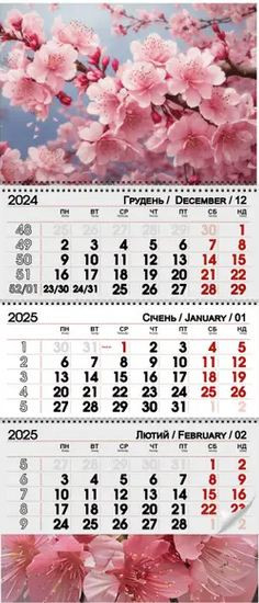 Квартальний календар 2025 "Сакура"